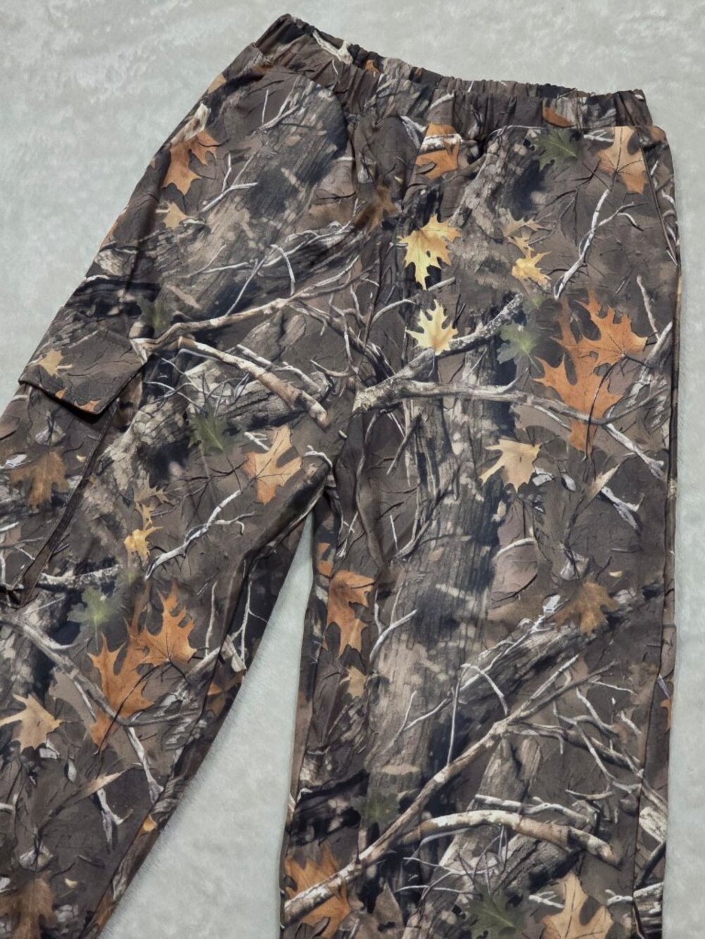Boys Camo Cargo Pants ✦ Elastic Drawstring Waist ✦ Lightweight Streetwear 7Y - Picture 3 of 8